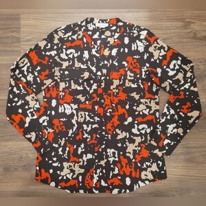 Calvin Klein Abstract Patterned Button-Up Shirt